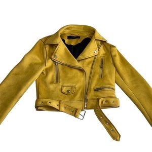 Zara Yellow Moto Jackets